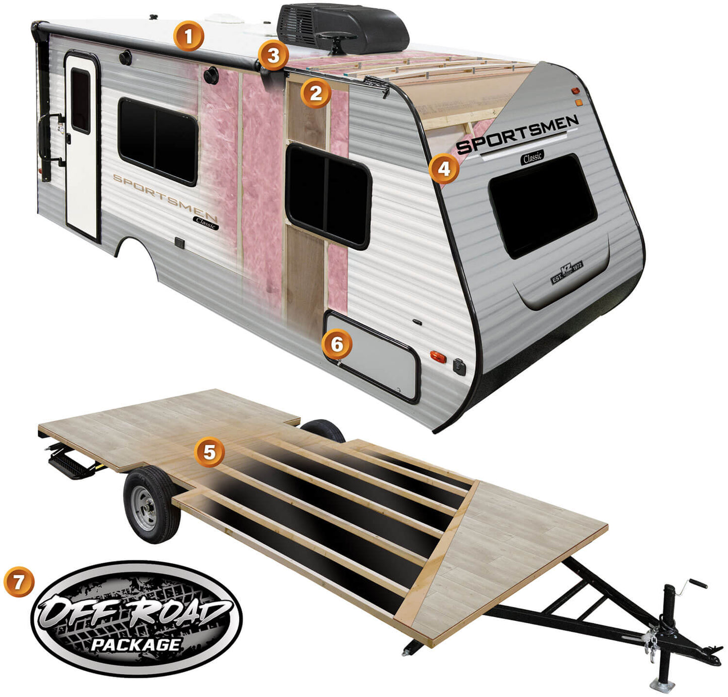 KZ RV Sportsmen Classic - 130BH Floorplan - Travel Trailer - 17 ft - 2025 Edition
