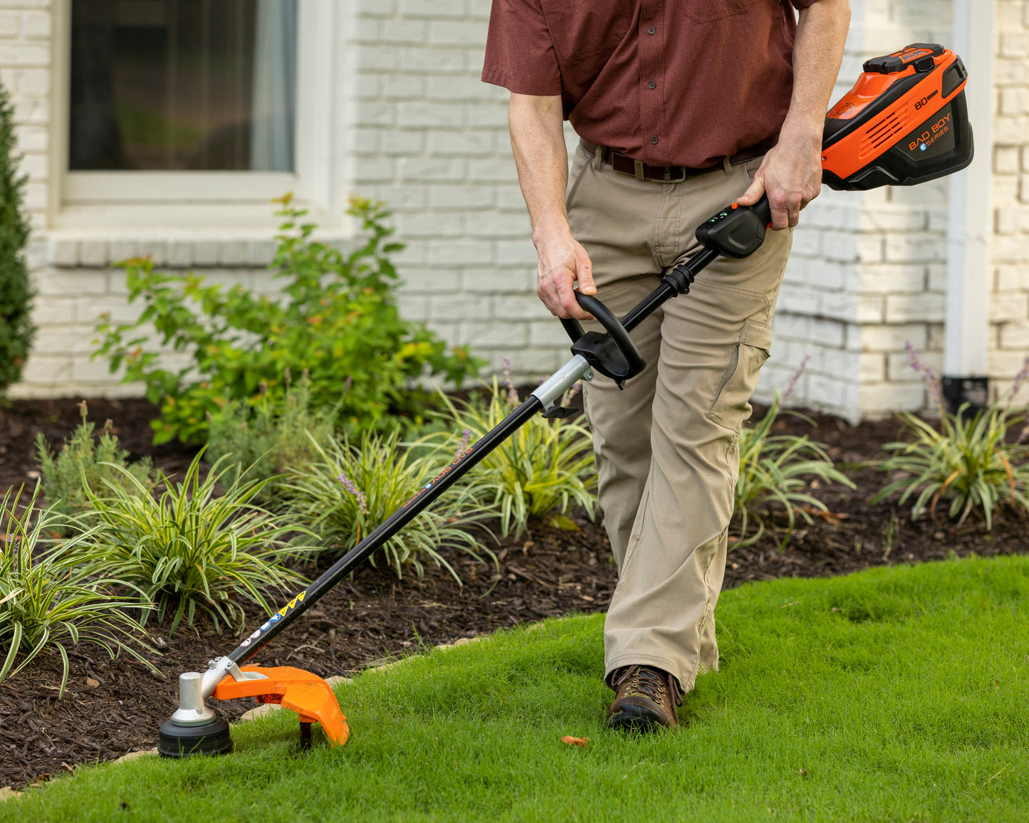 Bad Boy E-Series - 80V Weed String Trimmer + 2AH Battery + Charger - 80-Volt Brushless - Commercial Series - Part # 088-7505-00.