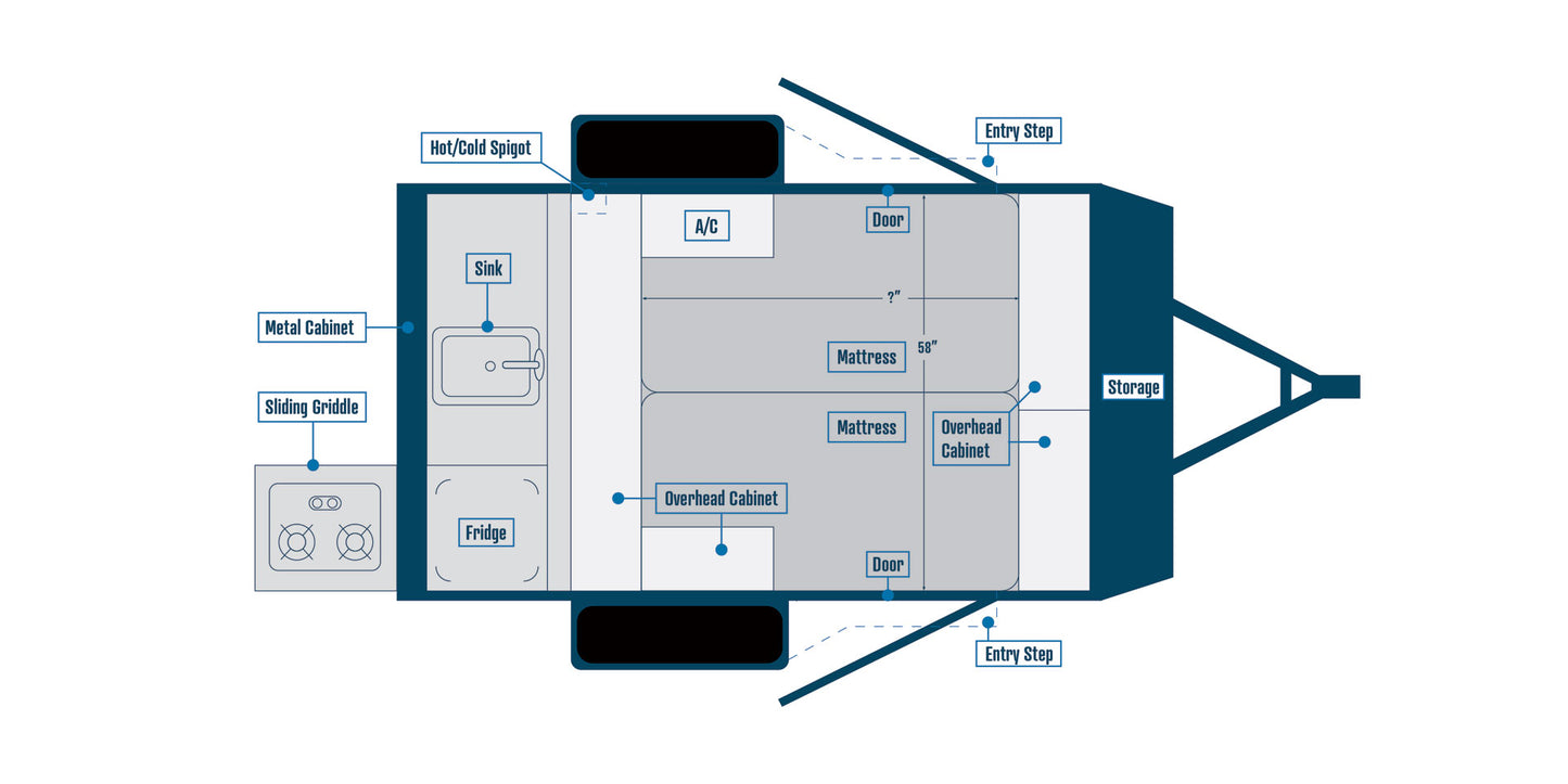 Bontrager Compact - 10ROK Floorplan - Travel Trailer Tear Drop RV - 13 ft - 2025 Edition
