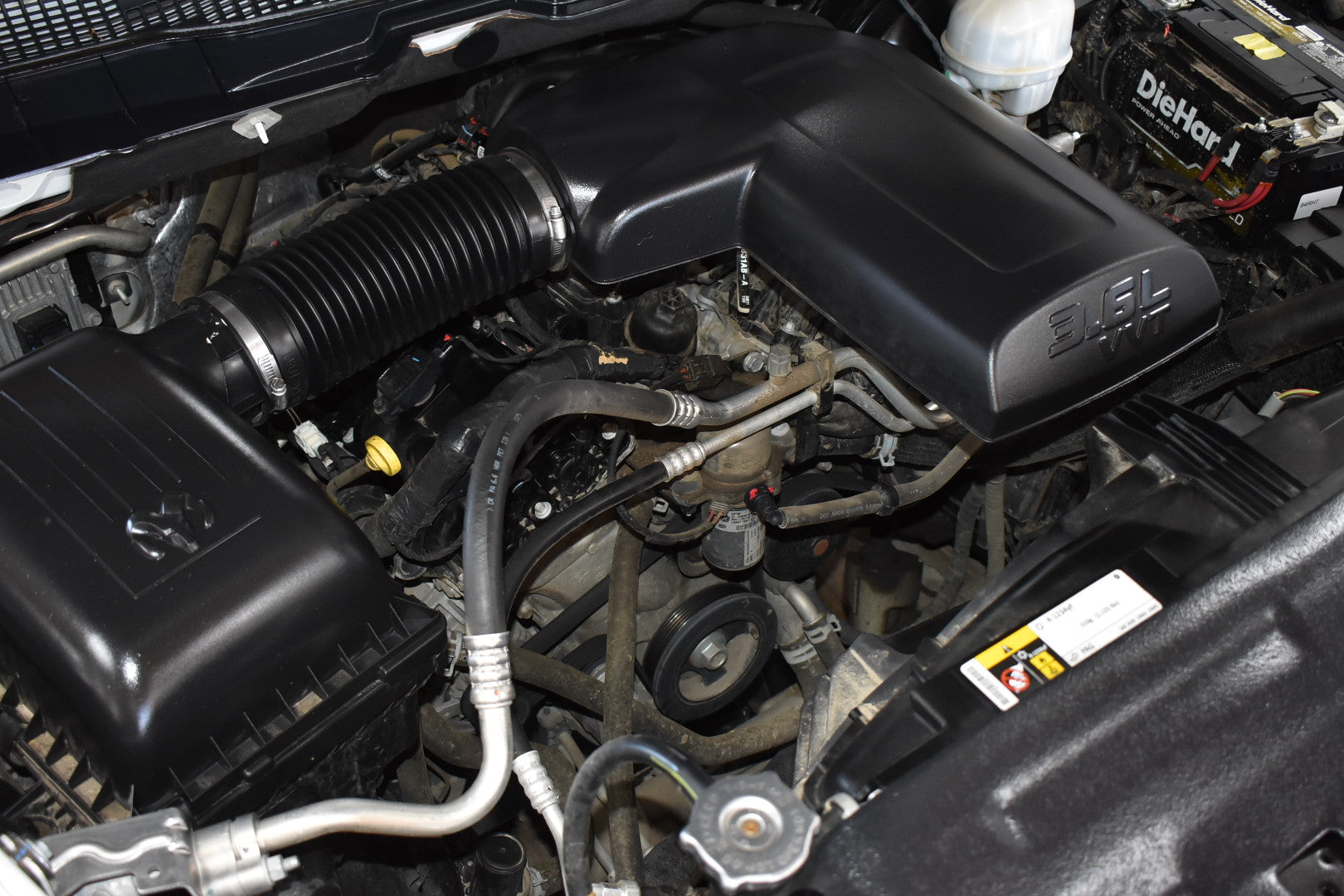 Close-up of a car engine with visible components