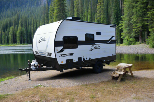 Forest River Shasta Oasis Compact - 16RE Floorplan - Travel Trailer RV - 17 ft - 2025 Edition.