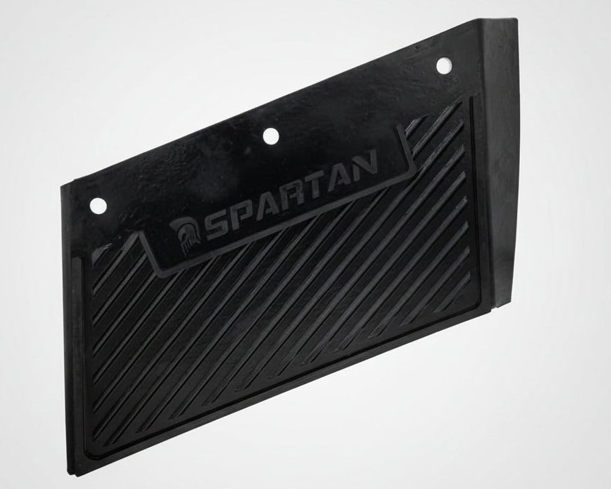 Black rectangular plate with 'Spartan' branding on a white background