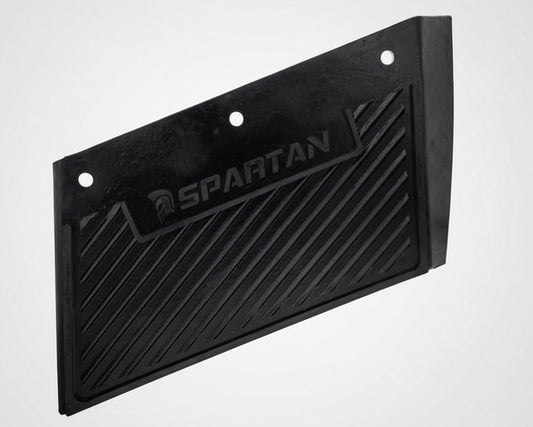 Black rectangular plate with 'Spartan' branding on a white background