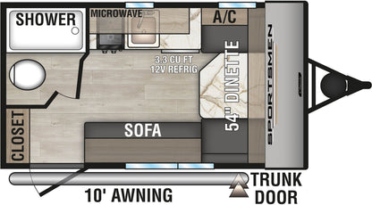 KZ RV Sportsmen Classic - 130RD Floorplan - Travel Trailer - 17 ft - 2025 Edition