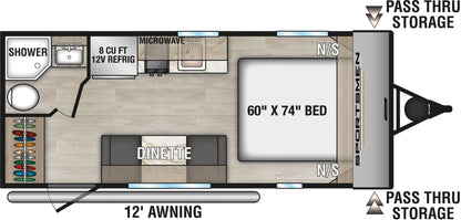 KZ RV Sportsmen Classic - 160QB Floorplan - Travel Trailer - 22 ft - 2025 Edition