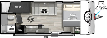 Forest River Ozark - 1620BHLE Floorplan - Travel Trailer RV - 20 ft - 2024 Edition