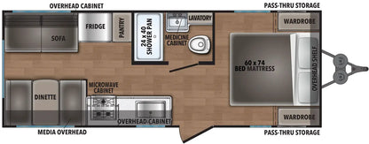Forest River Shasta Oasis I-5 - 521CK Floorplan - Travel Trailer RV - 25 ft - 2025 Edition
