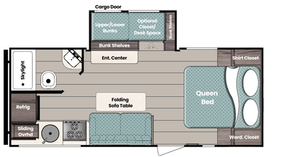 Gulf Stream Ameri-Lite - 228SB Floorplan - Travel Trailer RV - 23 ft - 2025 Edition