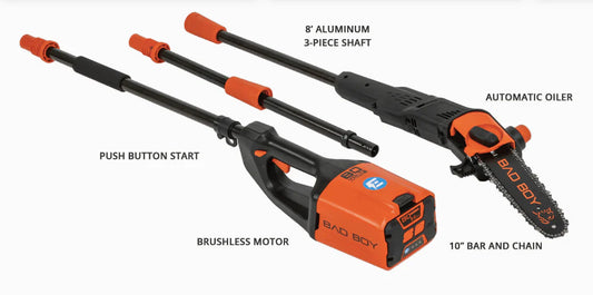 Bad Boy E-Series - 80V 10" Pole Saw  + 2AH Battery + Charger - 80-Volt Brushless - Commercial Series - Part # 088-7525-00