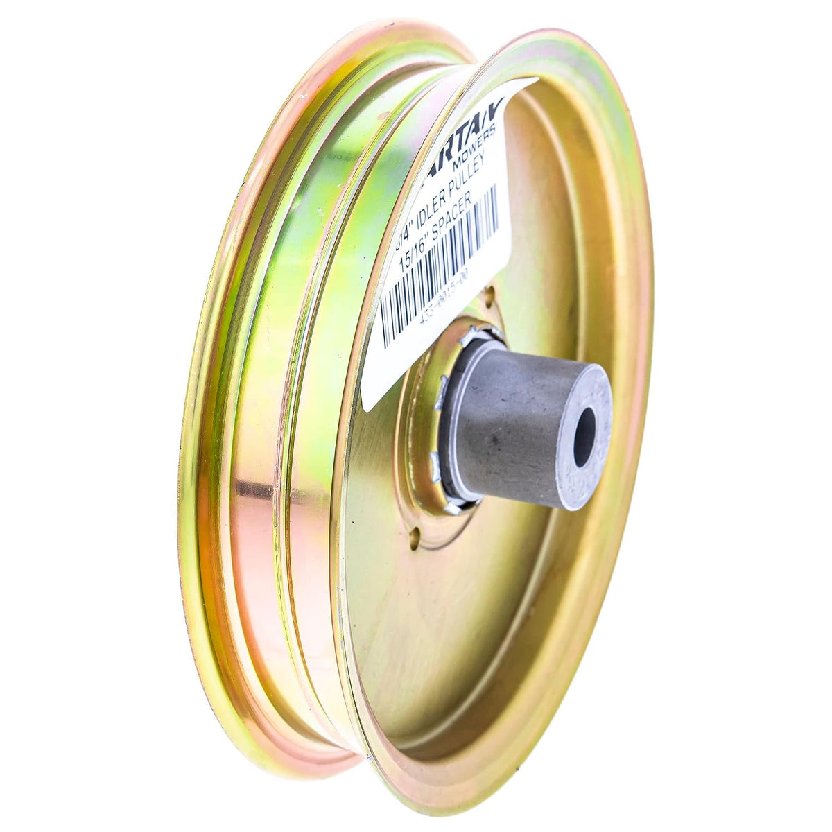 Genuine OEM 6-3/4in idler pulley for Spartan mowers. Maintains proper belt tension and smooth operation. Check your mower manual for fitment compatibility before ordering. Authentic replacement part 433-0015-00 ensures reliable performance and durability.