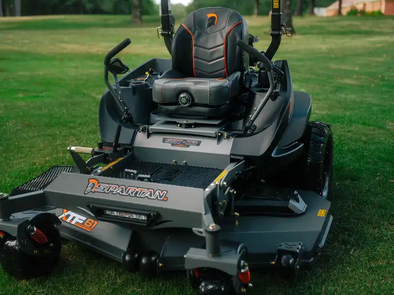Spartan zero-turn lawn mower on a grassy field