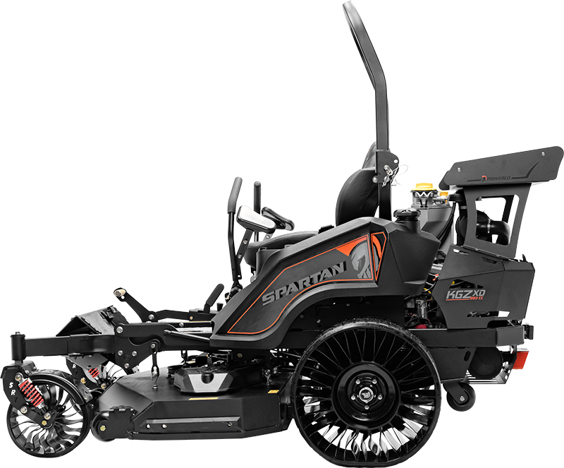 Spartan zero-turn lawn mower on a white background