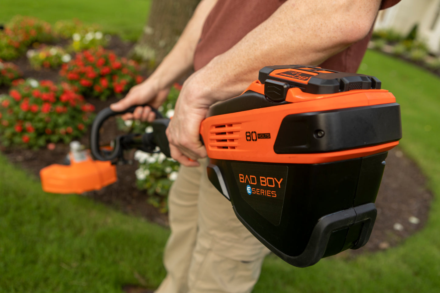 Bad Boy E-Series - 80V Weed String Trimmer + 2AH Battery + Charger - 80-Volt Brushless - Commercial Series - Part # 088-7505-00