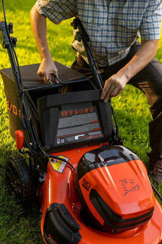 Bad Boy E-Series - 80V Self-Propelled Lawn Mower + 5AH Battery + Charger - 80-Volt Brushless - Commercial Series - Part # 088-7500-00.