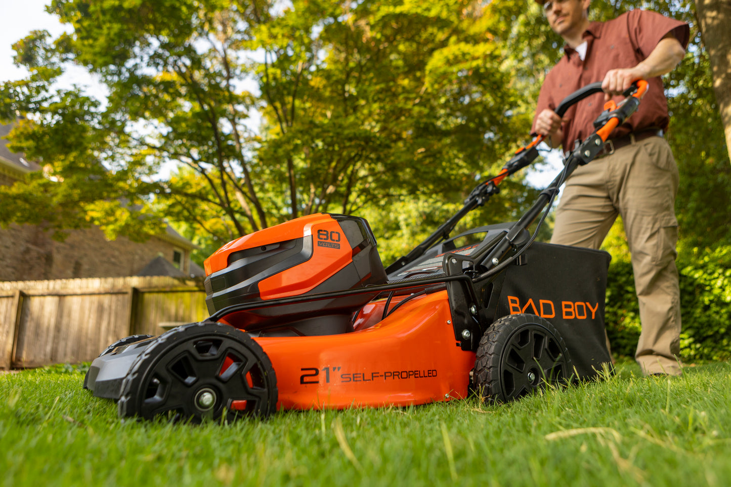 Bad Boy E-Series - 80V Self-Propelled Lawn Mower + 5AH Battery + Charger - 80-Volt Brushless - Commercial Series - Part # 088-7500-00