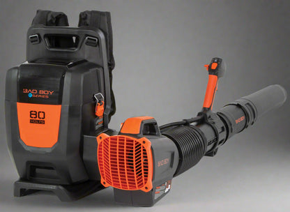 Bad Boy E-Series - 80V Backpack Leaf Blower + 5AH Battery + Charger - 80-Volt Brushless - Commercial Series - Part # 088-7510-00.