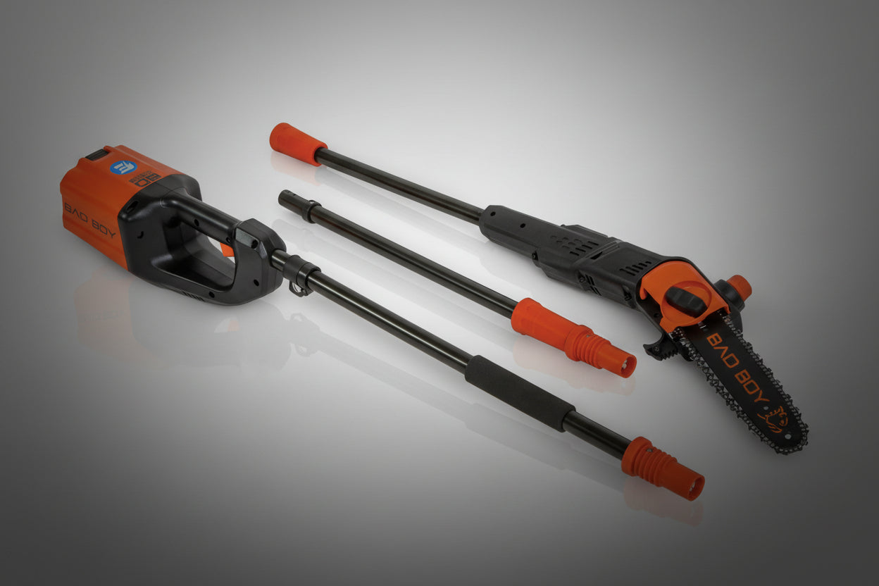 Tree pruner with extendable handles on a white background