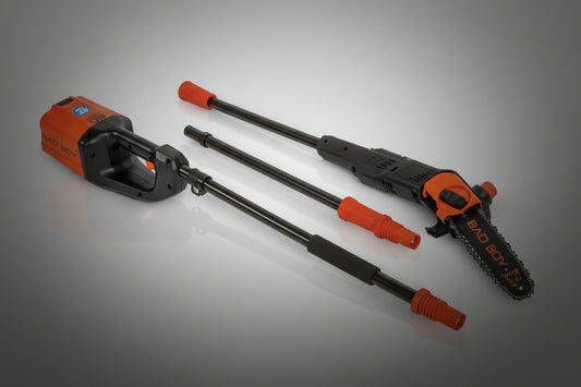 Tree pruner with extendable handles on a white background