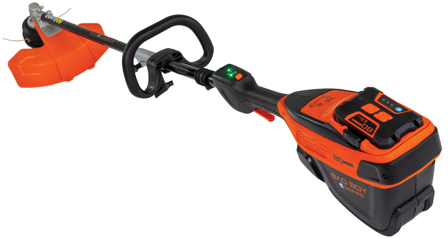 Bad Boy E-Series - 80V Weed String Trimmer + 2AH Battery + Charger - 80-Volt Brushless - Commercial Series - Part # 088-7505-00