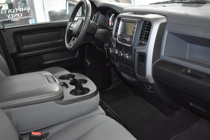 Car interior with dashboard and steering wheel