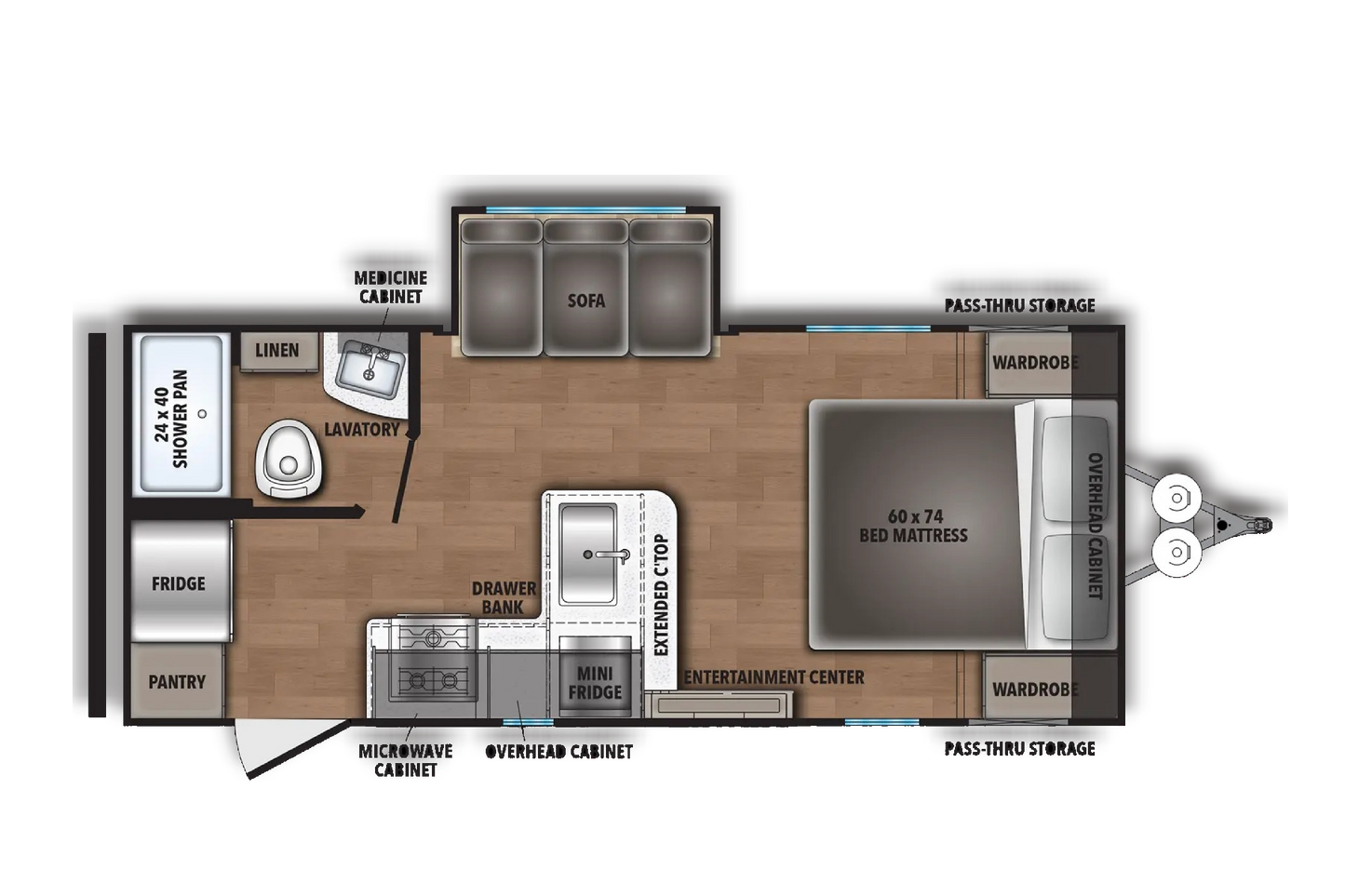 Forest River Shasta Oasis - 20RB Floorplan - Travel Trailer RV - 2024 Edition