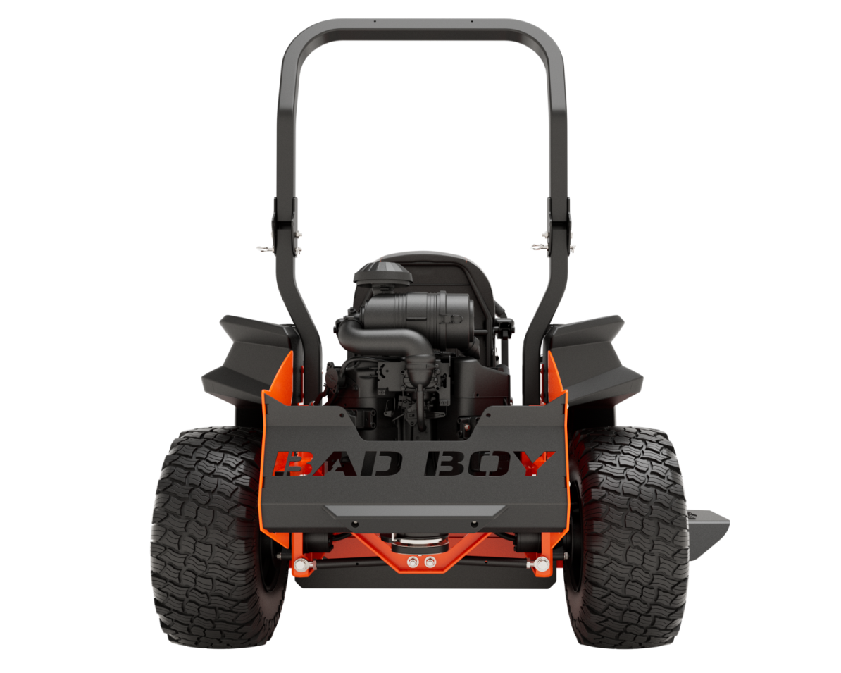 Mower with 'Bad Boy' branding on a white background