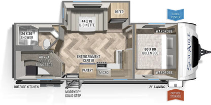 Palomino RV - SolAire Ultra Lite - 243BHS Floorplan  - Travel Trailer - 28 ft - 2023 Edition