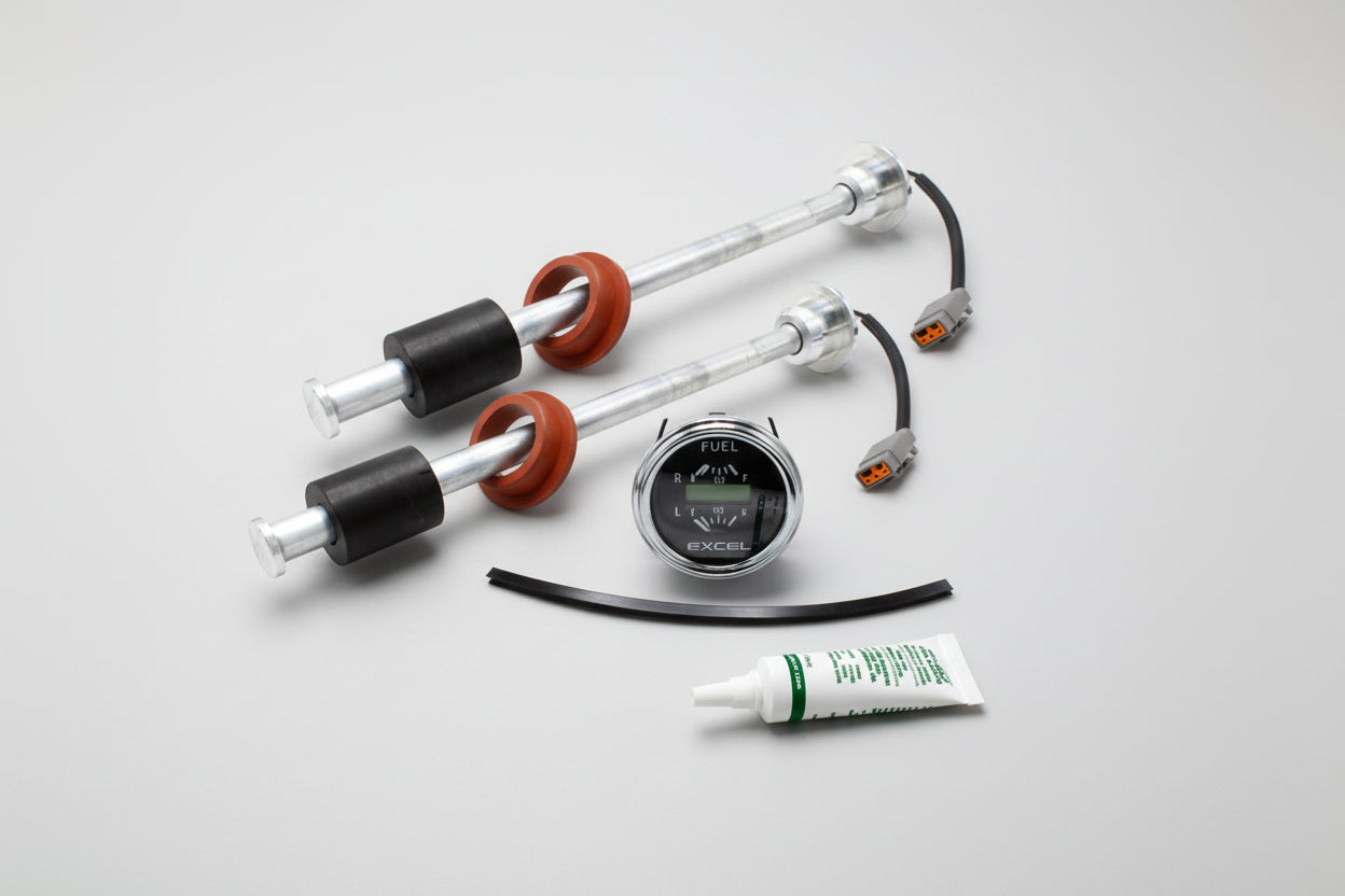 Mechanical parts and a tube of grease on a white background